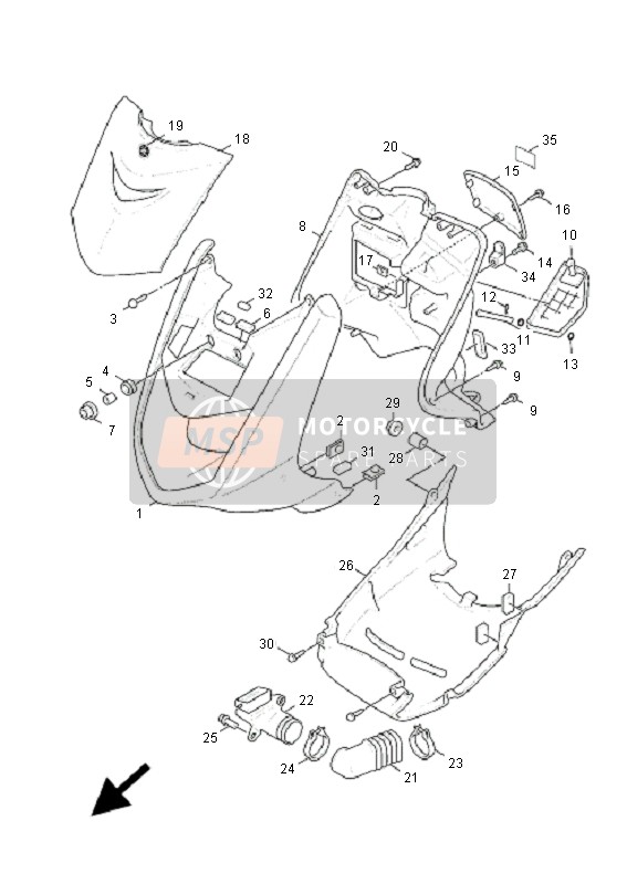 Yamaha XC125 CYGNUS X 2006 Leg Shield for a 2006 Yamaha XC125 CYGNUS X